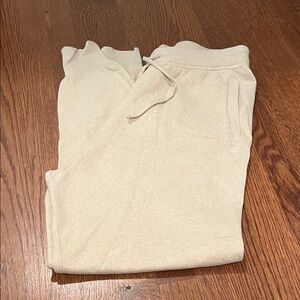 Ann Mashburn Cozy Neutral Drawstring Sweatpants - Cream